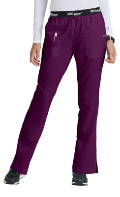 Productafbeelding van Grey's Anatomy, actieve broek met elastische tailleband, model scrub, kleur wijnrood, maat Petite