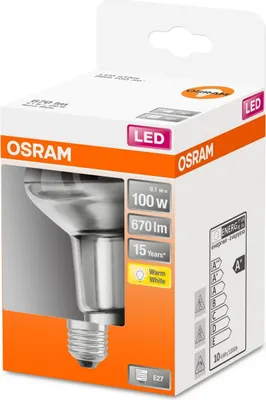 Produktbild von LEDVANCE 4058075433267, 8,5 W, 100 W, E27, 670 lm, 15000 h, Warmweiß