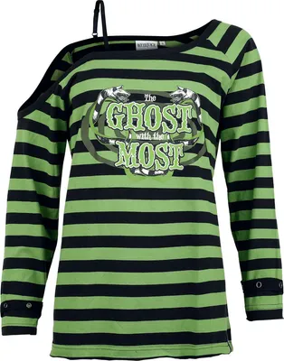Produktbild von Beetlejuice Langarmshirt Damen Ghost With The Most grün/schwarz L