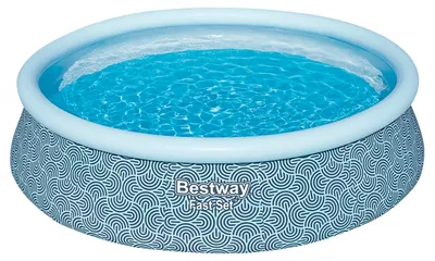 Produktbild von Bestway® Fast Set™ Aufstellpool-Set mit Filterpumpe Ø 457 x 107 cm, Grafisches Liniendesign, rund