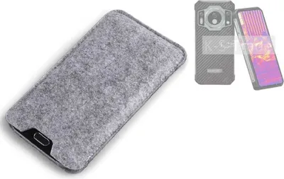 Produktbild von K-S-Trade Filz Handyhülle kompatibel mit Oukitel WP21 Ultra Schutzhülle Filztasche Filz Tasche Case Sleeve Handy Hülle Filzhülle grau