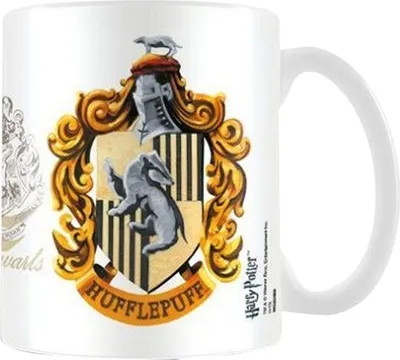 Produktbild von Harry Potter - Kaffeebecher "Hufflepuff", Wappen PM2719 (Einheitsgröße) (Weiß/Gelb/Marineblau)