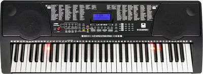 Produktbild von Klavier mit 61 Tasten LK-6150 mit beleuchteten Tasten und MP3-Player, schwarz