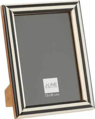 Produktbild von J-Line Fotorahmen 13X18 Holz/Harz Schwartz/Weiß L 16X21cm