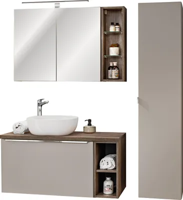 Obrázok produktu pre Moderná kúpeľňová súprava 100 cm s umývadlom, zrkadlom a stĺpom
