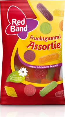 Produktbild von Red Band Fruchtgummi Assortie buntes Englisches Weingummi 100g