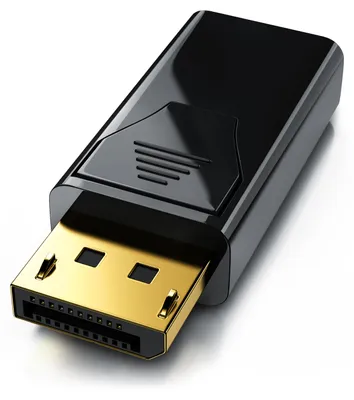 Obrázok produktu pre Adaptér CSL, DisplayPort na HDMI, konektor DP 1.2 na zásuvku HDMI typu A, podpora rozlíšenia 4K pri 30 Hz a Full HD 1080p, prenos zvuku až do 8 kanálov, HDCP 2.2, pozlátené kontakty, čierna farba
