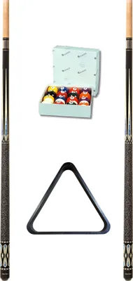 Produktbild von John West professionelles Billardset - 1 Satz Aramith Kugeln, 1 Triangel, 2 Profi Queues JW-3
