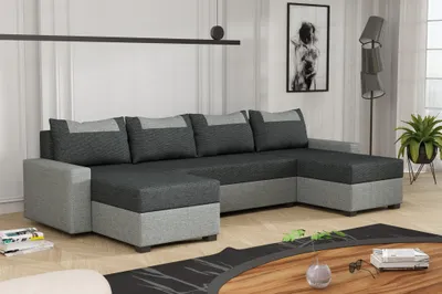 Produktbild von Wohnlandschaft Schlafsofa Sofa HEDVIG Stoff Inari Grau- Dunkelgrau
