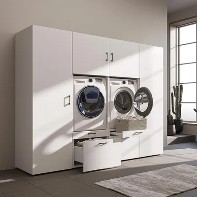 Produktbild von Roomart Schrankwand 254 cm breit, Weiß