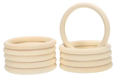 Holzringe zum Basteln, 10 cm, 10 Stück, Naturholz, unbehandelt