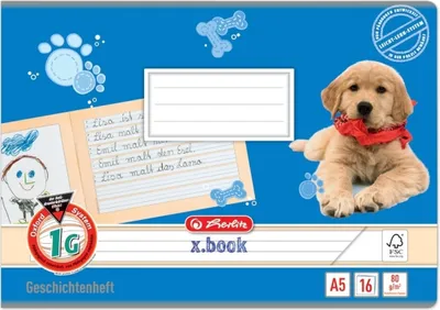 Produktbild von Geschichtenheft A5 16 Blatt Lineatur 1GMix Packung mit 10 Stück