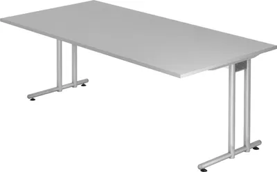 Produktbild von bümö Schreibtisch Serie-N - Nachbildung: Grau, Größe:  200 x 100 cm