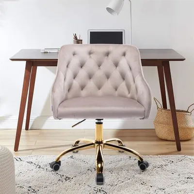 Productafbeelding van AIORBER Draaistoel, fluweel, 360° draaibaar, ruimtebesparend, eenvoudig te monteren, geschikt voor woonkamer, kantoor, 56,5x53x72cm, grijs