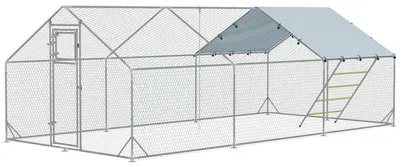Zdjęcie produktu dla Kurnik dla 18-24 kurcząt | Kolor: srebrny | Wymiary: 300x600x195 cm