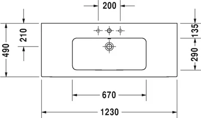Produktbild von Duravit DU Möbelwaschtisch ME by Starck 1230mm Weiss Seidenmatt,m.ÜL,m.HLB, 1 HL, WG