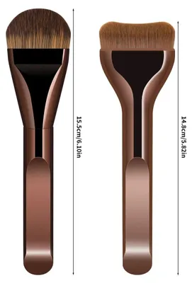 Obrázek produktu pro INF Jazýčkový ultra tenký plochý štětec na make-up 2 kusy ABS syntetické vlákno 14.8cm káva