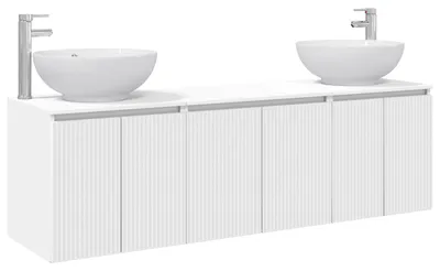 Produktbild von vidaXL Badezimmerschrank-Set 3 stk. Weiß 49,5 x 44,5 x 65 cm