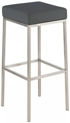 Imagen del producto de Taburete Litzy para interior y exterior - Sin respaldo - Juego de 1 unidad - Ergonómico - Taburete para barra ideal para cocina o cafetería - Diseño cuadrado - Color gris - Altura del asiento: 85 cm
