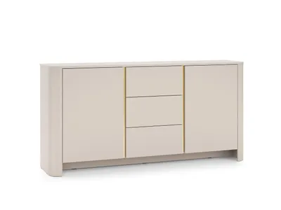 Produktbild von Sideboard BARI Kaschmir mit Goldleisten – Modernes Wohnzimmer Sideboard 168 cm