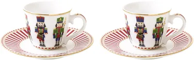 Obrázek produktu pro Sada dvou porcelánový šálků a podšálků Nutcracker