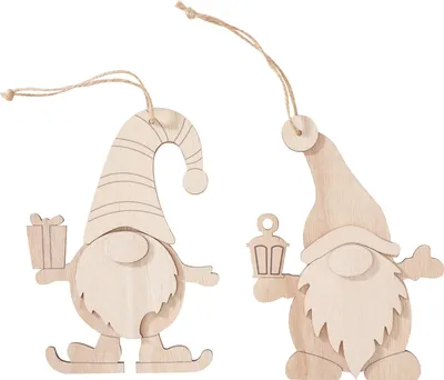 Produktbild von VBS Holzanhänger Wichtel Set 2 Stück 11x15 cm