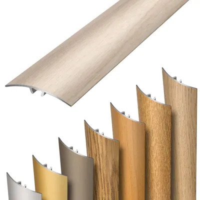 Produktbild von Dalsys Übergangsprofil selbstklebend, zum Stecken und verbinden 93cm x 30mm aus Aluminium, Boden Übergangsleiste Höhenausgleich in Land-Eiche