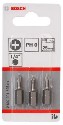 Produktbild von Schrauberbit Extra-Hart PH 0, 25 mm, 3er-Pack