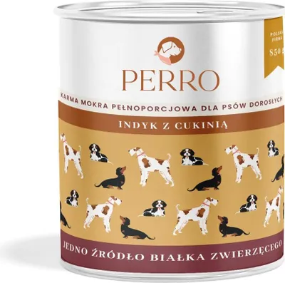 Obrázek produktu pro PERRO mokré krmivo pro psy Krůtí s cuketou 850 g
