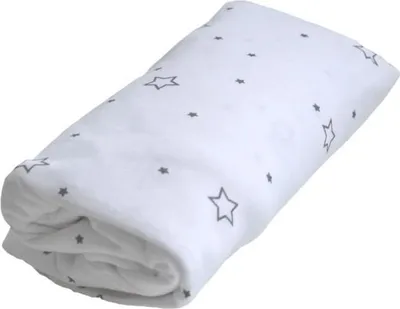 Produktbild von DOMIVA Spannbettlaken wasserdicht - 60 x 120 cm - Weiß mit grauen Sternen