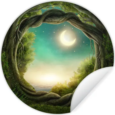 Produktbild von MuchoWow® - Wand Kreis - Wand Bild - Foto Tapete - Selbstklebende - Wohnzimmerdekoration - Wand Dekoration - Kinderzimmer