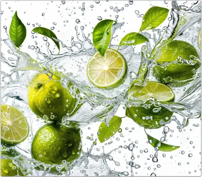 Produktbild von Spritzschutz Herdabdeckplatte Schneidebrett aus Glas Zitrusfrucht Spritzer 1-Teilig (60x52cm)