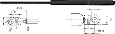 Produktbild von METZGER 2110283 Gasfeder Heckklappendämpfer für BMW 5 Limousine (E34) 364mm