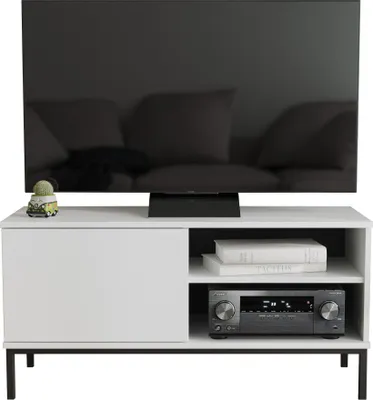 Produktbild von MIRJAN24 TV-Lowboard Querty 1D 04, Loft Wohnzimmer Kolektion, Modern TV-Kommode, Stilvoll TV-Schrank (Farbe: Weiß)