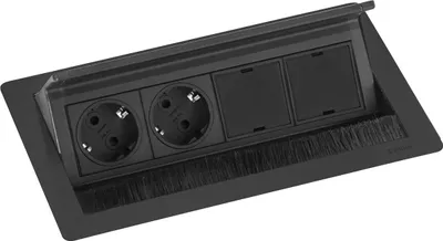 Produktbild von Evoline Flip Top Push Data M Steckdosenleiste, 2 freie Modulplätzen, schwarz
