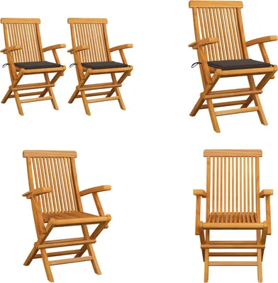 Produktbild von vidaXL Gartenstühle mit Taupe Kissen 2 Stk. Massivholz Teak - Gartenstuhl - Gartenstühle - Gartenstuhl Holz - Gartenstuhl Massivholz
