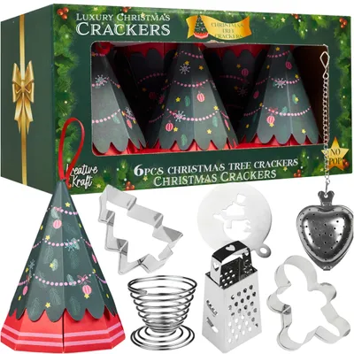 6 Weihnachtsbaum-Knallbonbons ohne Knall mit Küchengeschenken
