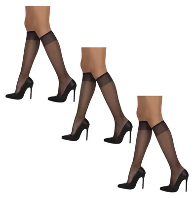 Productafbeelding van Sarah Borghi 3-delige set zachte, elastische kousen voor dames, model "Solaria", kleur "Den Velato", gemaakt van Elasthan voor extra comfort