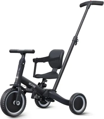 Tricycle évolutif 4-en-1 Optimus Plus - Pour Enfants Dès 12 Mois, Avec Poignée Parentale, Siège Réglable, Pneus Mousse, Couleur Blue Mint