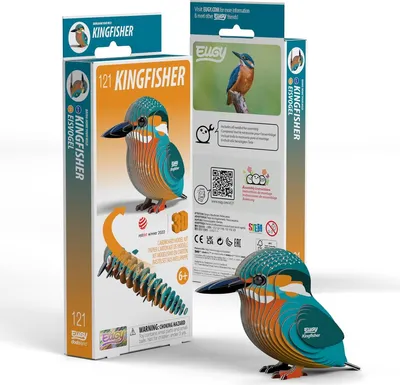 Produktbild von Eugy 3D Puzzle Eisvogel - Bastelset aus Karton für Kinder