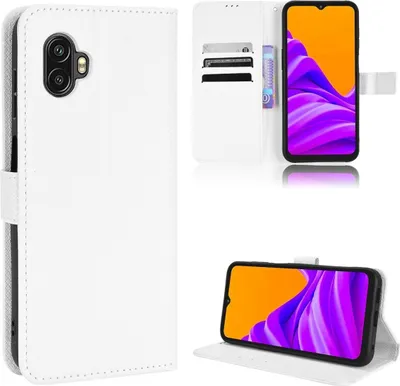 Zdjęcie produktu dla Pokrowiec König Design kompatybilny z Samsung Galaxy Xcover 6 Pro z syntetycznej skóry - Etui na telefon biały