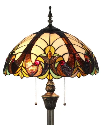 Stehleuchte Tiffany-Stil, Buntglas, 40x40x165 cm, mehrfarbig