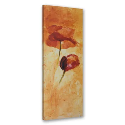 Produktbild von Leinwandbild Zwei gemalte Mohnblumen 50x150 Feeby Orange bild für die wand bereit zum aufhängen