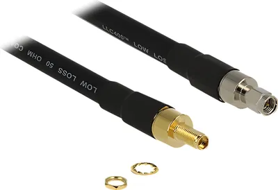 Produktbild von DeLOCK 0.4m SMA/SMA, 0,4 m, CFD400, LLC400, SMA, SMA, Schwarz