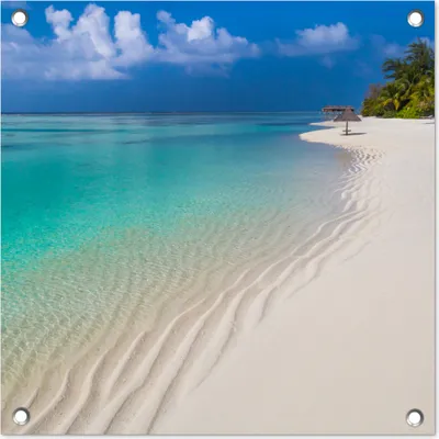 Produktbild von MuchoWow® 50x50 cm Outdoor-Poster Gartendeko Sichtschutz Garten Poster für den Garten  Meer - Strand - Sommer