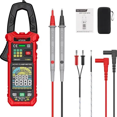 Produktbild von Smart Clamp Meter TRMS 6000 Z?hlt HT203D Clamp Multimeter Auto Range Amperemeter Farbe Bildschirm Messen AC/DC Strom Spannung Ohmmeter Temperatur NCV