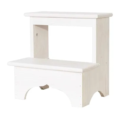 Productafbeelding van Houten Opstapkruk - Keukentrapje Keukentrap - Veilig Bereiken - Grenenhouten Constructie - 40 x 30 x 40 cm - Wit