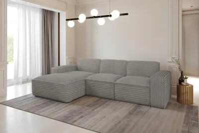 Produktbild von Kaiser Möbel Ecksofa, Sofa L form, Couch L form Siena L stoff Velo Grau Links