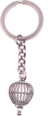 Immagine prodotto di Onwomania Portachiavi Mongolfiera Viaggio Argento Metallo Ciondolo Charm