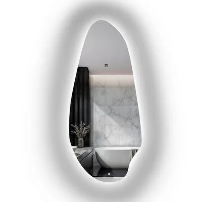 Image de Alfaram Miroir mural organique  JASPIS  LED 77 x 170 , de forme irrégulière, pour la salle de bains ou le salon